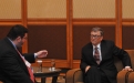 (L-R) William Adamopoulos, CEO/Asia, Forbes Media; Bill Gate, Co-Chair and Trustee, Bill &  Melinda Gates Foundation, Founder, Microsoft 