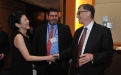 (L-R) Solina Chau, Director, Li Ka Shing Foundation; William Adamopoulos; Bill Gates