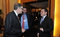 (L-R) Bill Gates; William Adamopoulos; Thapana Sirivadhanabhakdi, President & CEO, Thai Beverage Public Company 