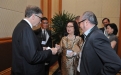 (L-R) Bill Gates; Laurence Lien, Chairman, Lien Foundation, CEO, National Volunteer & Philanthropy Centre; Dorothy Chan, Executive Director, Far East Organization; Ron Sim, Chairman & CEO, OSIM International 
