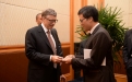 (L-R) Bill Gates, Co-Chair and Trustee, Bill & Melinda Gates Foundation, Founder, Microsoft; Laurence Lien, Chairman, Lien Foundation, CEO, National Volunteer & Philanthropy Centre